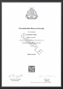Liverpool Business School MBA sample certificate