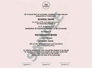 OP Jindal Online MBA Sample Certificate