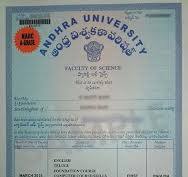 Andhra University Sample Certificate