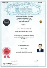 VIT Online Sample Certificate