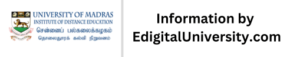 Madras University Distance Education Information by EdigitalUniversity-com