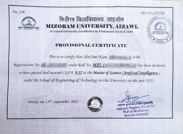 mizoram-university-online-sample-degree
