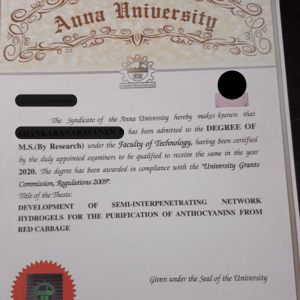 Anna university online sample degree